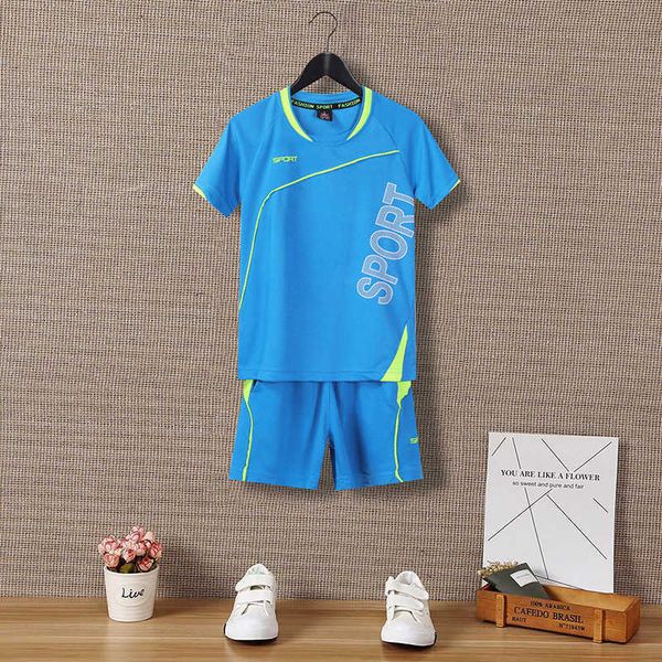 

children's suit boys' summer suit zhongdadong 2020 new children's summer short sleeve two piece set korean tz1701, Gray