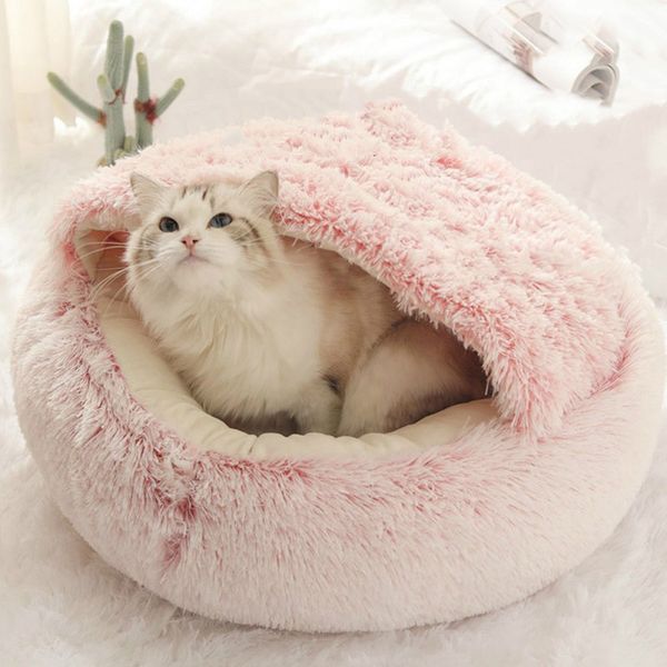 

3cm ong push round cat bed cat warm house soft push pet dog bed for sma dogs cat nest puppy cushion pet bed seeping sofa