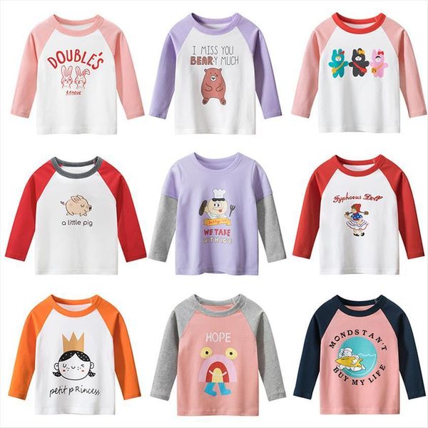 

kids boys t shirts baby long sleeve children autumn solid cotton clothing clothes 2 3 4 5 6 7, Blue