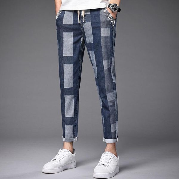 

casual wide leg oversize baggy jeans cargo denim overalls for men trousers men's pants, Blue