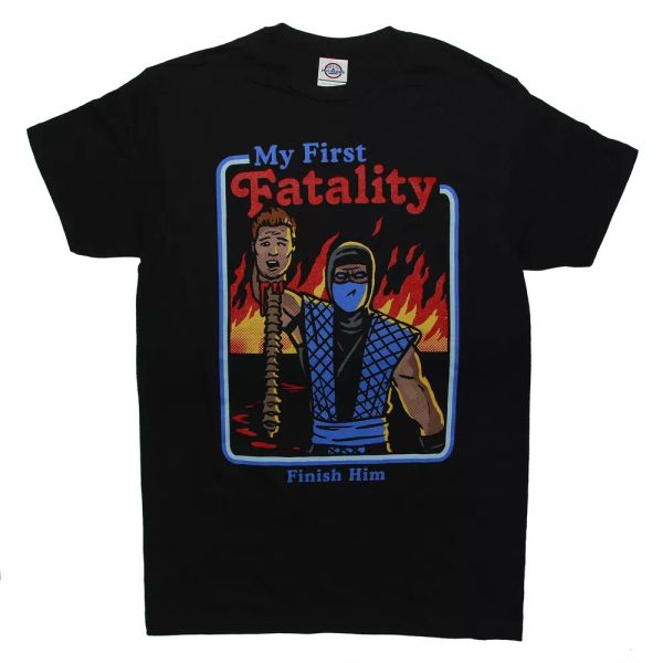 

mortal kombat sub-zero my first fatality t shirt sizes s to 3xl, White;black