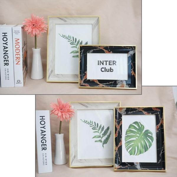 

frames 5pcs/3pcs light luxury black white po frame durable imitation marble phnom penh deskwall decor