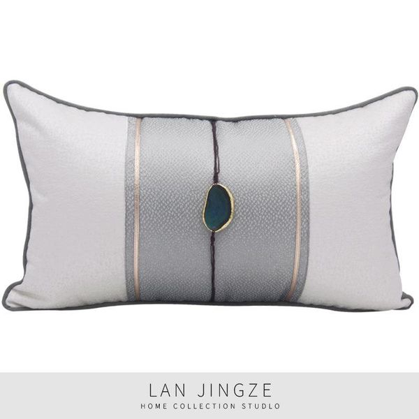 

cushion/decorative pillow lan jingze chinese classical jacquard cushion covers natural gems pillowcase for sofa waist pillows 30cmx50cm