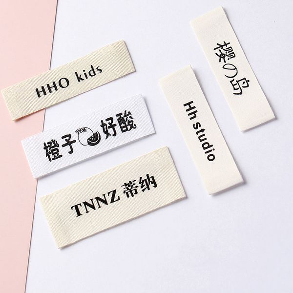 

sewing notions & tools factory wholesale home textiles and clothing flexo silk screen washing label non-fading color ribbon label printing, Black