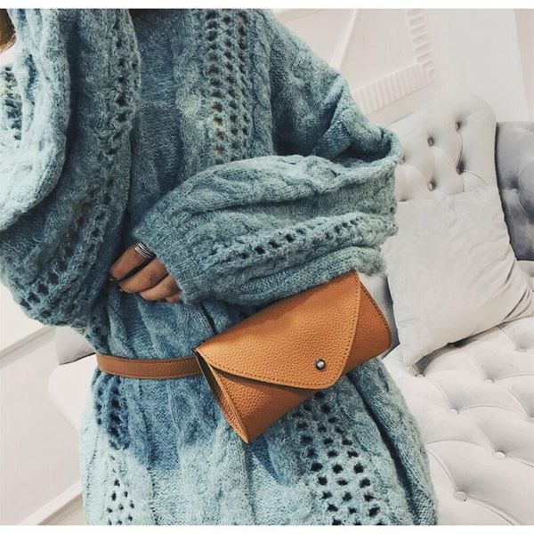 

waist bags fashion fanny pack women pu leather belt zipper bag casual handbag