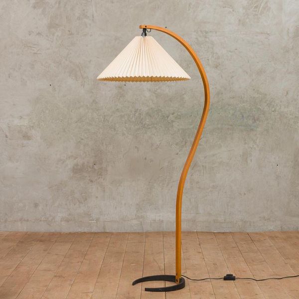 

floor lamps vintage medieval lamp style nordic classic danish oak bedside living room pleated