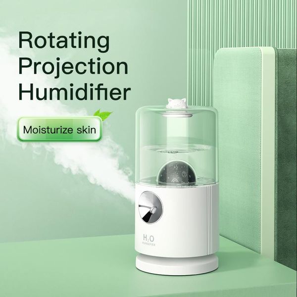 

humidifiers 400ml portable air humidifier rotary projection aromatherapy diffuser rechargeable 2000mah battery ultrasonic humidificador