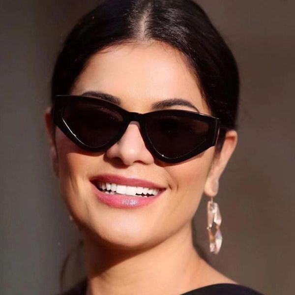 

outdoor eyewear 2021 fashion sunglasses women brand designer vintage retro triangular cat eye sun glasses oculos de sol transparent ocean uv