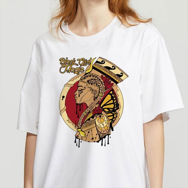 

harajuku short sleeved the black women t shirts girl icon printed dreamcatcher casual o neck top, White