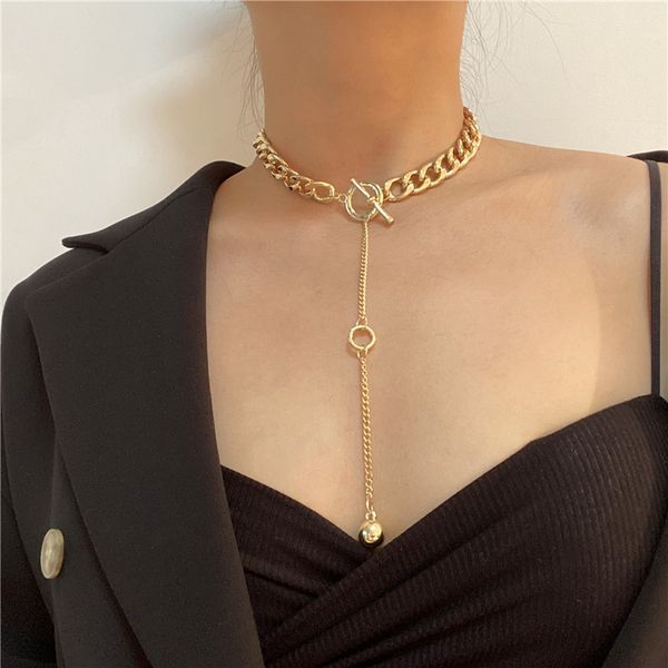 

jewelry choker pendant necklace for women necklaces charm trendy gold chain small ball chokers pendants lock wedding party anniversary valen, Golden;silver