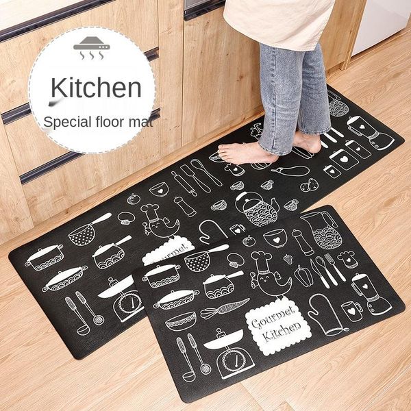 

carpets cartoon kitchen mat wear-resistant doormat non-slip floor mats waterproof oil-proof long strip pvc leather