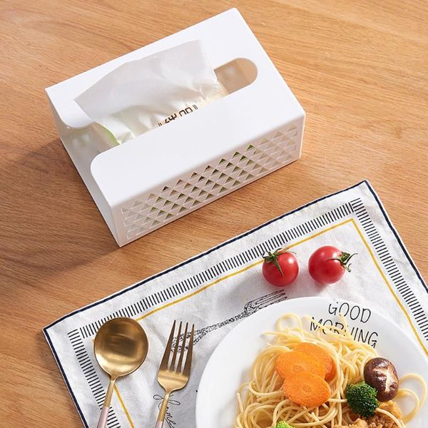 

Wall Mounted Self Adhesive Tissue Box Napkin Holder Plastic Garbage Bag Dispenser Storage Rack Kicthen Car Hanging Organizer Bottles & Jars