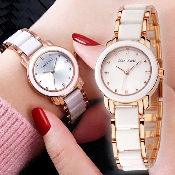 

wristwatches 2021 ladies crystal watch dress fashion rose gold quartz female stainless steel, Slivery;brown