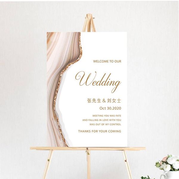 

party decoration 1pc canvas your logo custom welcome to our wedding decal sticker flower posters engagement decorations