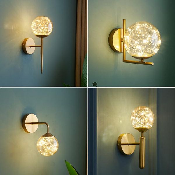 

beans wall lamp, warm and romantic sitting room bedroom berth lamp ins style all over the sky star background