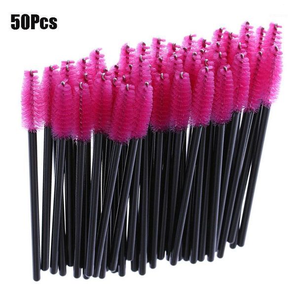 

50pcs mini eye lash makeup brush practical disposable eyelash mascara wands applicator wand one-off lipstick brushes1