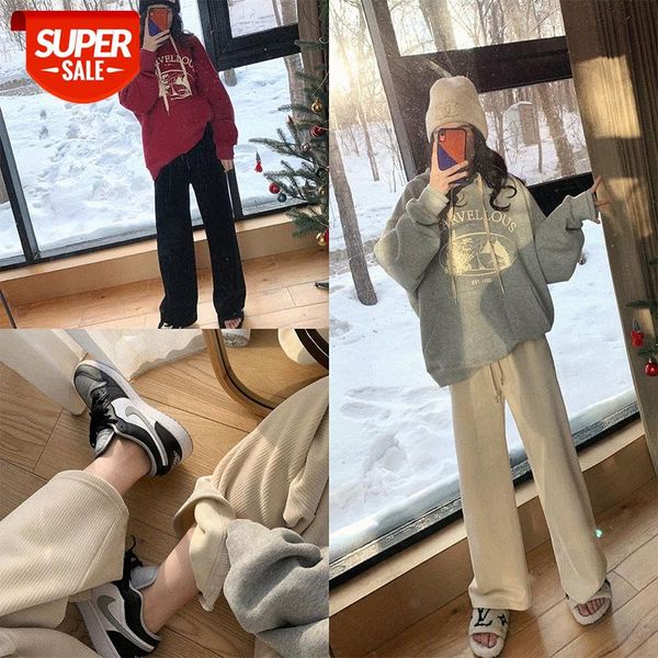 

korean corduroy wide-leg pants women's loose waist drape and thin casual trousers #pe4u, Black;white