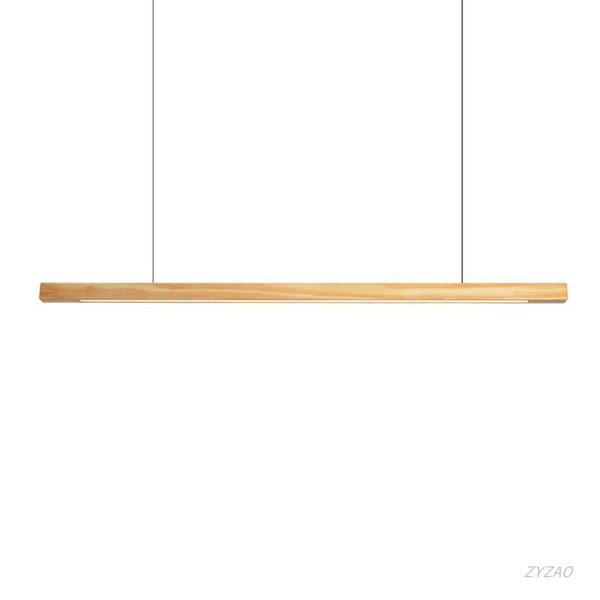 

pendant lamps modern restaurant solid wood strip led lights nordic simple log lamp dining room bar kitchen hanging