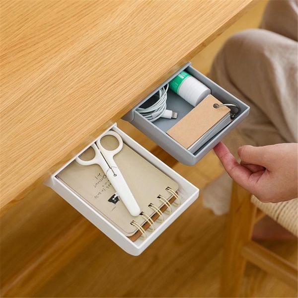 

storage drawers adhesive deskorganizer drawer sundries self-stick pencil tray under desk holder -up pen makeup