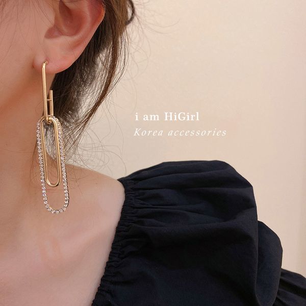 

925 silver needle exaggerated diamond geometric long earrings personalized long earrings trendy creative earrings for women