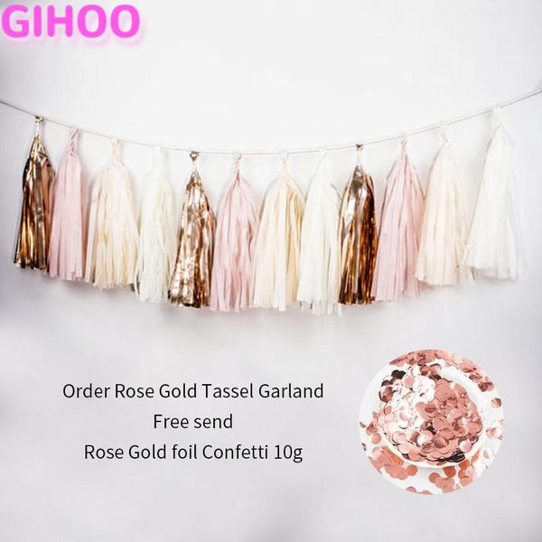 

party decoration 1 set beige rose gold paper tassels garland diy kit contains 15 (3 bags) wedding baby shower birthday decorations