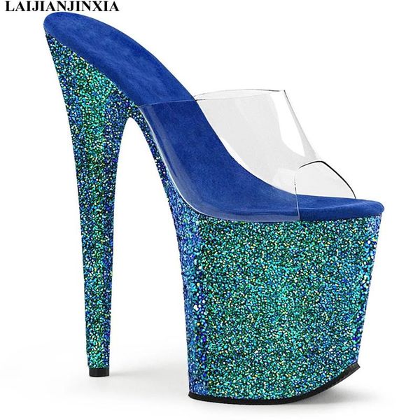 

slippers laijianjinxia open toe 20 cm super high heel shoes platforms pole dance/performance/star/model shoes, wedding, Black