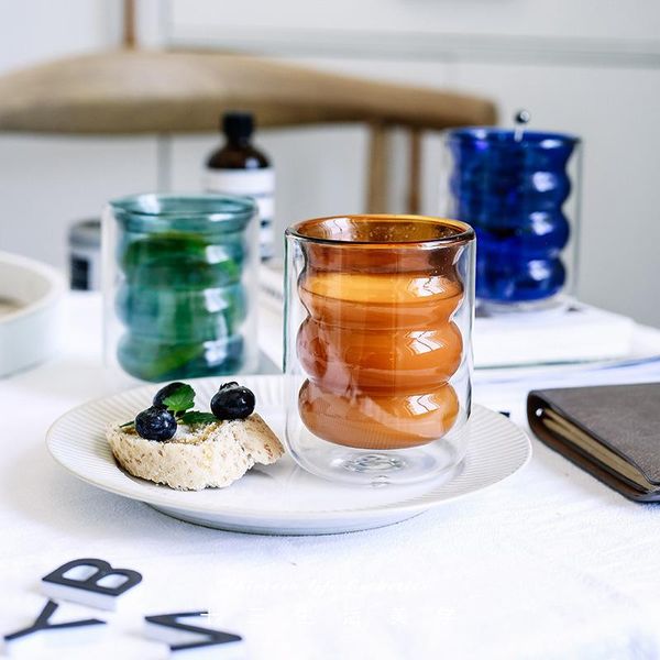 

mugs heat-resistant double wall drinking glasses coffee tea cup beer espresso cups handmade mug glass whiskey drinkware