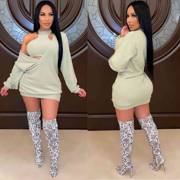

women's 2-piece set, long sved round neck sweater, sweatshirt, casual wear, svels hoodie, Black;gray