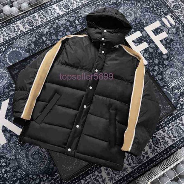 

men fashion european designer down coat winter mens jackets long sleeve letter printed with hooded women clothing parkas reflective, Black