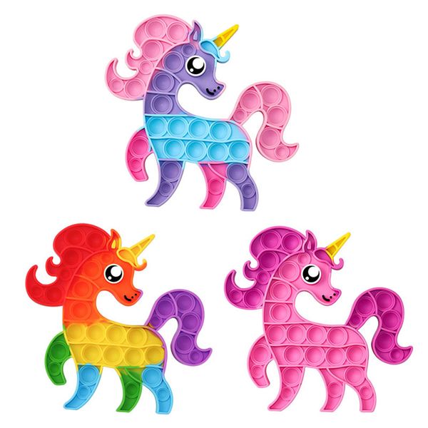 Niedliches regenbogenfarbenes sensorisches Fidget-Spielzeug zum Stressabbau, Silikon, lustiges Geschenk für Erwachsene, Kinder, Autismus-Bedürfnisse