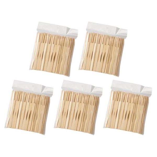 

forks 500 pcs bamboo disposable fruit sticks and cake for home restaurant (log color)