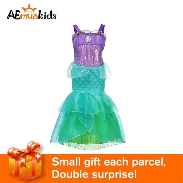 

girl's dresses girls little ariel princess cosplay costumes for kids baby girl mermaid dress up sets children halloween clothing 0925, Red;yellow