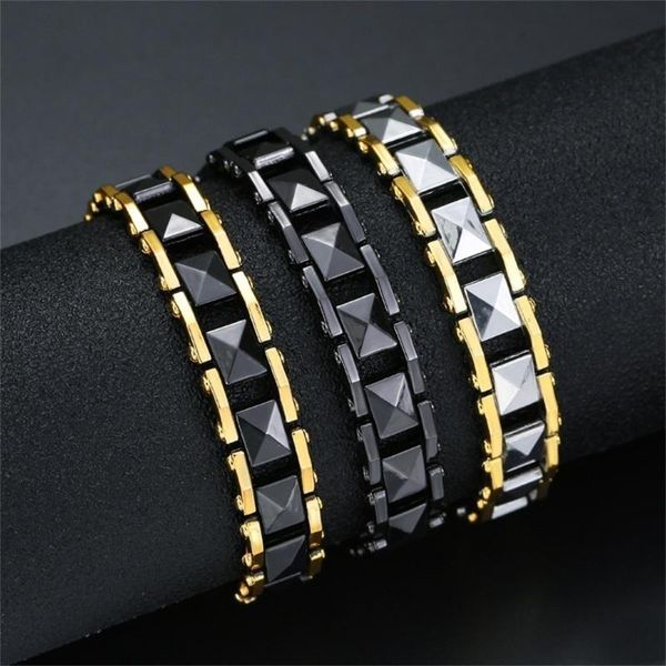 

link, chain -selling jewelry black gold anion energy magnet bracelet motorcycle