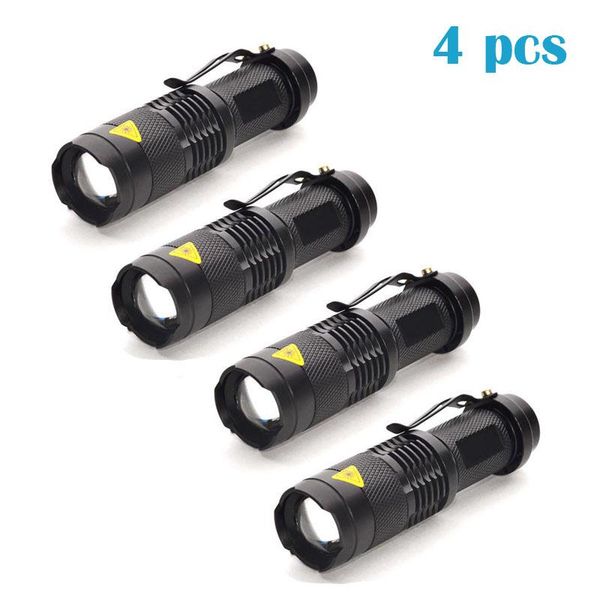 

(4 pcs/ lot) mini white light led flahlight 490lm 1 mode zooming torch lamp pocket torchlight flashlights torches