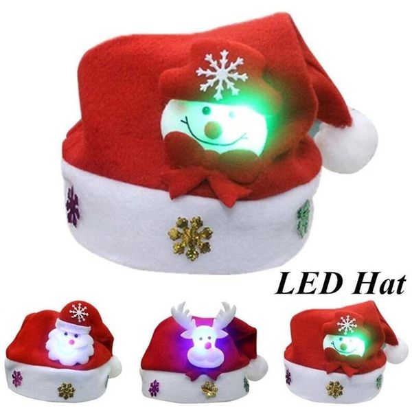 

christmas hats with lights santa claus elk hat led light up cartoon christmas gift for adults new year supplies cute, Blue;gray