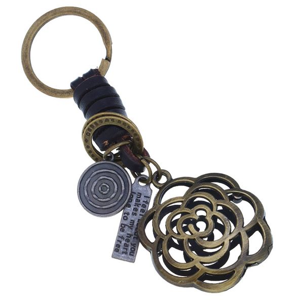 

Hand-woven leather keychain retro leather car keychain creative small gifts girls accessories