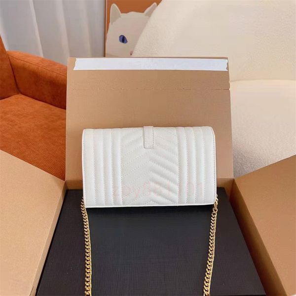 

designer handbags square fat loulou chain bag real leather women's bag letter shoulder bags quilted messenger y7 23*4*13cm