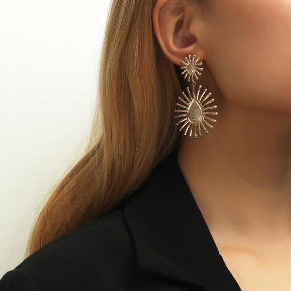 

dangle & chandelier korean-style ear rings net red stud cool taiyanghua earrings female temperament, Silver