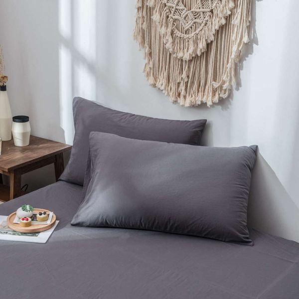 

japanese style muji pillow case with a washable cotton pure color simple bedding