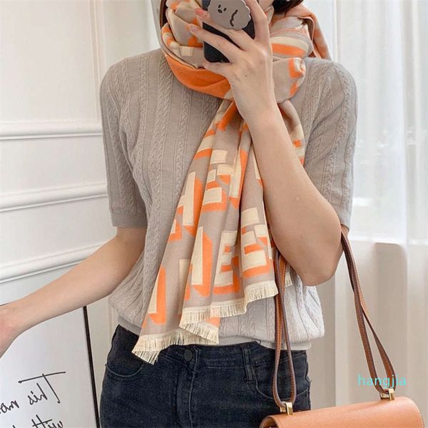 

2021-2022 new warm cashmere scarves for women in autumn and winter., Blue;gray