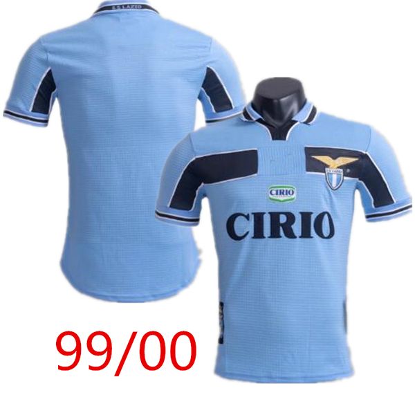 

lazio 1999/2000 retro version soccer jersey 99/20 lazio home salas mihajlovic veron stankovic mancini nesta nedved football shirt uniform, Black