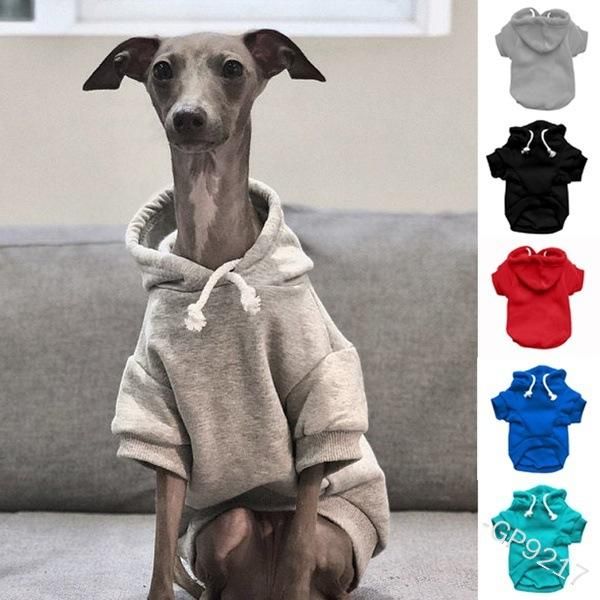 

cat costumes pet dog clothes hooded sweater vest solid color hoodie for large dogs
