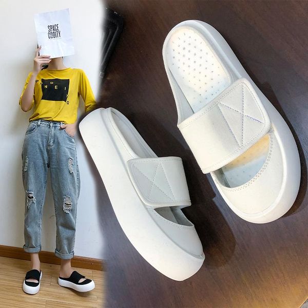 

slippers 2021 summer comfortable casual women's shoes all-match baotou, Black