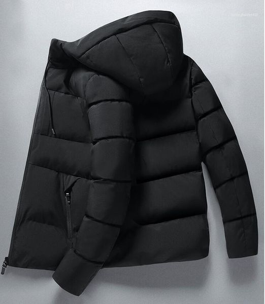 

winter jacket men clothes hooded parka cotton coat keep warm jackets fashion coats1, Black