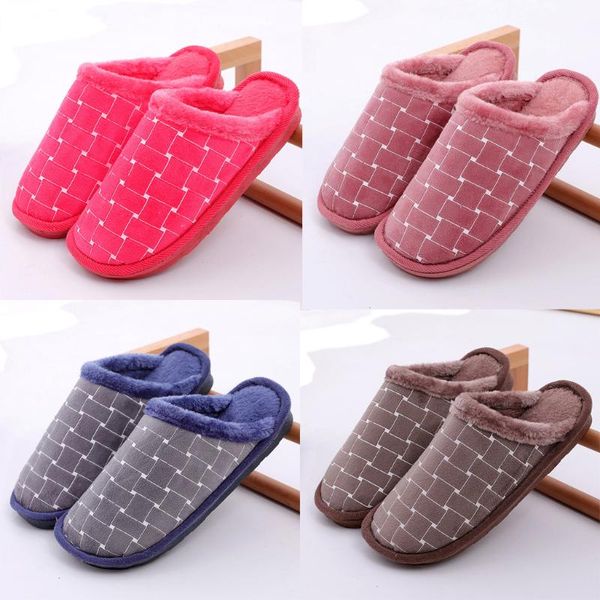 

slippers men large size casual home plus velvet warm shoes comfortable cotton, Black
