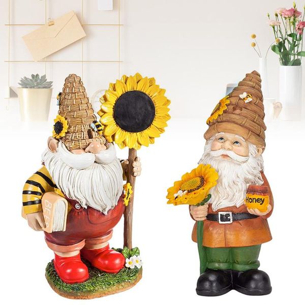 

bee day cute gnome sunflower resin garden decoration outdoor statue spring gnomes holiday home figurine accessories decorations