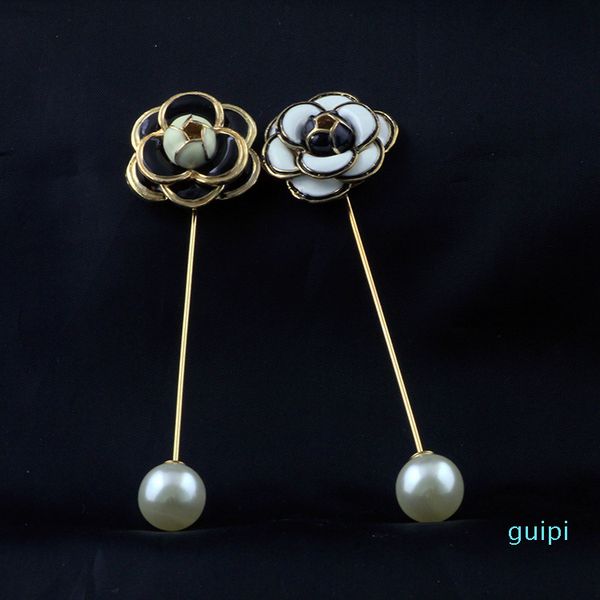 

brooches jewelry camellia pearl flower brooch female sweater big pin retro corsage collar pin jewelry, Gray
