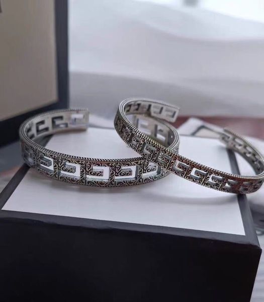 

70% off high-quality jewelry family double opencut men's and women's jewelry fashion carving pattern bracelet, Black