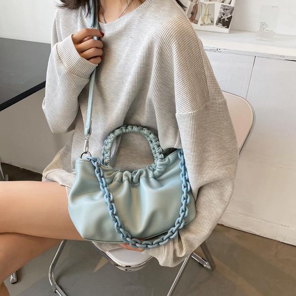 

evening bags fold portable small bag 2021 summer simple casual thick chain shoulder