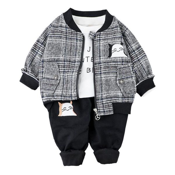 

clothing sets baby spring toodler outfits autumn boys kids children clothes shirts + pants boy cardigan suit tracksuit set, White